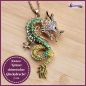 Preview: Halskette „Grüner chinesischer Glücksdrache“ – 72 cm