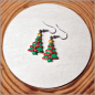 Preview: Ohrschmuck „Handbemalter Weihnachtsbaum “ - Unikat