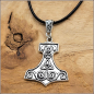 Preview: "Mjölnir - der Hammer des Thor" an schwarzer Textilkordel – 44 cm