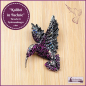 Preview: „Kolibri in Fuchsie“ – Brosche & Kettenanhänger – 2 in 1