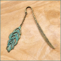 Preview: Lesezeichen "Feder" in Antikbronze mit Patina