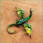 Preview: Brosche "Großer gelbgrüner Flugdrache"