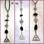 Preview: Fenster-, Wand- oder Altarschmuck „Schwarzer Achat & Keltischer Schutz“ - Unikat