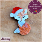 Preview: Brosche "Großer Weihnachtsfuchs" aus Acryl