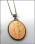 Preview: Kette mit Medaillon "Schutzengelchen" im romantischen Vintagelook - 45 - 50 cm