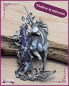 Preview: Brosche "Großes Einhorn" in der Farbe Zinn mit violettem Baum