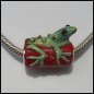 Preview: Bead "Eidechse" - Lampwork - rot