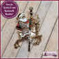 Preview: Brosche "Santa & sein Karussell-Rentier"