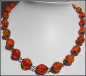 Preview: Collier aus orangen Crackle-Perlen