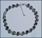 Preview: Collier aus klar-schwarzen Crackle-Perlen - Unikat!