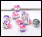 Preview: European Bead "Cupcake" - emailliert