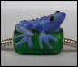 Preview: Bead "Eidechse" - Lampwork - blau