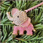 Preview: Geschenk- oder Baumanhänger „Rosa Elefant“ - Einzelstück