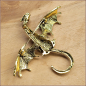 Preview: Brosche "Großer goldbrauner Flugdrache"
