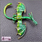 Preview: "Grüner Flugdrache" - Brosche & Kettenanhänger - 2 in 1