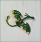 Preview: "Grüner Flugdrache" - Brosche & Kettenanhänger - 2 in 1