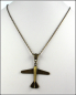 Preview: Halskette "Flugzeug" - Vintagelook in Antikbronze