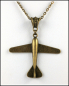 Preview: Halskette "Flugzeug" - Vintagelook in Antikbronze