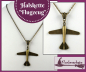 Preview: Halskette "Flugzeug" - Vintagelook in Antikbronze