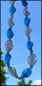 Preview: Collier "Glasfolienperlen - Blau - Weiß" - Unikat