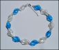 Preview: Collier "Glasfolienperlen - Blau - Weiß" - Unikat