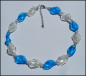 Preview: Collier "Glasfolienperlen - Blau - Weiß" - Unikat