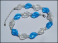 Preview: Collier "Glasfolienperlen - Blau - Weiß" - Unikat