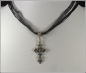 Preview: Gothisches Kreuz an schwarzem Halsband