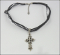 Preview: Gothisches Kreuz an schwarzem Halsband