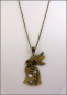Preview: Halskette "Hase mit floraler Gravur" - lange Halskette im romantischen Vintage-Style