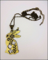 Preview: Halskette "Hase mit floraler Gravur" - lange Halskette im romantischen Vintage-Style