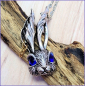 Preview: Halskette "Cooler Hase mit blauen Augen" - ca. 62 cm
