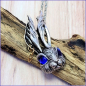 Preview: Halskette "Cooler Hase mit blauen Augen" - ca. 62 cm
