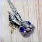 Preview: Halskette "Cooler Hase mit blauen Augen" - ca. 62 cm
