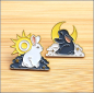 Preview: Set aus 2 Pins "Hasen, Sonne & Mond"