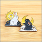 Preview: Set aus 2 Pins "Hasen, Sonne & Mond"