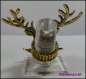 Preview: Ring mit Dehnschiene "Hirsch" in Antikgold - riesengroßer Hingucker