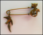 Preview: Schmucknadel "Katze & Vogel", Vintage Style