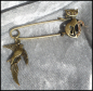 Preview: Schmucknadel "Katze & Vogel", Vintage Style