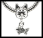 Preview: European Bead mit Dangle "Katze & Fisch"
