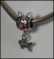 Preview: European Bead mit Dangle "Katze & Fisch"