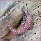 Preview: Brosche "Krokodil" in Pink - Einzelstück