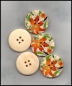 Preview: Holzknopf "Lilie - orangerot", 3 cm
