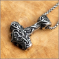 Preview: Halskette "Mjölnir, der Hammer des Thor" aus Edelstahl - 60 cm