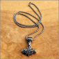 Preview: Halskette "Mjölnir, der Hammer des Thor" aus Edelstahl - 60 cm