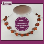 Preview: Collier aus orangen Crackle-Perlen