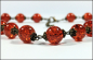 Preview: Collier aus orangen Crackle-Perlen