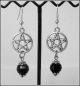 Preview: Ohrhänger "Pentagramm & schwarze Glasschliffperle"
