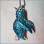 Preview: Kette "Pinguin" in Petrol & Türkis - 70 cm