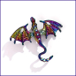 Preview: Brosche „Flugdrache“ in schillernden Regenbogenfarben